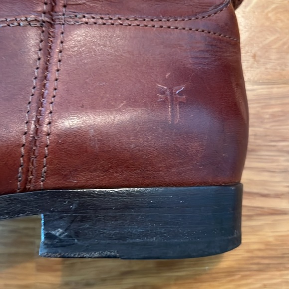 Frye Melissa Button Lug-Sole Tall Riding Boot, Cognac, size 7.5 - Picture 6 of 7